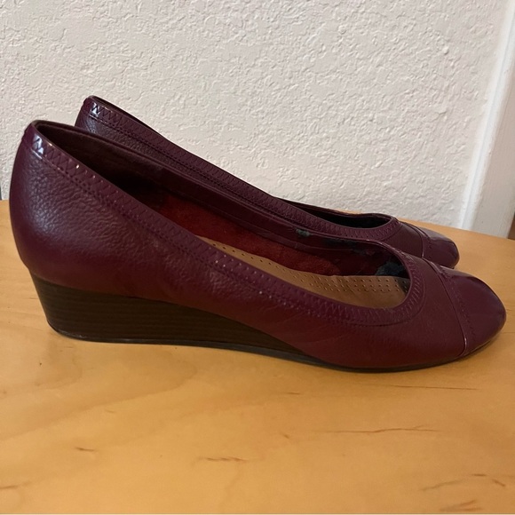 Cole Haan Tali Wedges Burgundy Size 8 - Picture 2 of 12